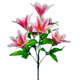Maxbell 6x Artificial Lily Flowers Single Long Stem Bouquet Home Decor Dark Pink