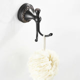 Maxbell Vintage Black Chrome Brass Double Robe Hook Towel Hooks Holder hardware