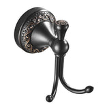 Maxbell Vintage Black Chrome Brass Double Robe Hook Towel Hooks Holder hardware