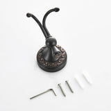 Maxbell Vintage Black Chrome Brass Double Robe Hook Towel Hooks Holder hardware
