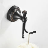 Maxbell Vintage Black Chrome Brass Double Robe Hook Towel Hooks Holder hardware