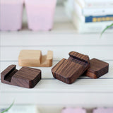 Maxbell Solid Wood Moible Phone Holder Desk Stand Holder for Phone Tablet 4x5cm Brown