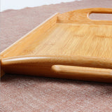 Maxbell Bamboo Serving Tray Multi Functional Wooden Butlers Tray with Handles M