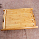 Maxbell Bamboo Serving Tray Multi Functional Wooden Butlers Tray with Handles M