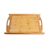 Maxbell Bamboo Serving Tray Multi Functional Wooden Butlers Tray with Handles M