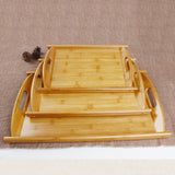 Maxbell Bamboo Serving Tray Multi Functional Wooden Butlers Tray with Handles M