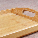 Maxbell Bamboo Serving Tray Multi Functional Wooden Butlers Tray with Handles M