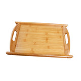 Maxbell Bamboo Serving Tray Multi Functional Wooden Butlers Tray with Handles M