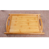 Maxbell Bamboo Serving Tray Multi Functional Wooden Butlers Tray with Handles M