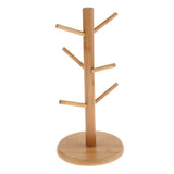 Maxbell  Bamboo Wood Mug Tree Stand Kitchen Storage Rack Tea Coffee Cup Holder Organizing Shelf