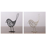 Creative Iron Hollow Out Bird Ornament Metal Craft Desk Home Decor Black