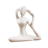 Maxbell Ceramic Yoga Figure Ornament Statue Sculpture Zen Garden Home Desk Decor 10x3.5x11cm