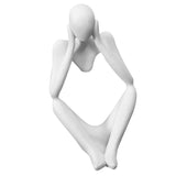 Abstract White Sandstone Human Figurines Statue Sculpture Home Decor #2