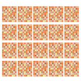 Self Adhesive Tile Mosaic Decal Kitchen Waistline Wall Sticker Decor Orange