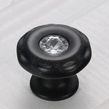 Max Maxb Round Door Handle Pull Cabinet Knobs Black Silver Brushed #1 Black