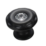 Max Maxb Round Door Handle Pull Cabinet Knobs Black Silver Brushed #1 Black