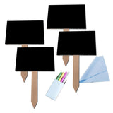 Max Maxb 4Pcs Small MDF Blackboard Chalkboard with Stick Price Tags Message Board