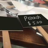 Max Maxb 4Pcs Small MDF Blackboard Chalkboard with Stick Price Tags Message Board