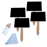 Max Maxb 4Pcs Small MDF Blackboard Chalkboard with Stick Price Tags Message Board