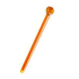 Creative Reusable Glass Tube Drinking Straw With Cleaning Brush Orange