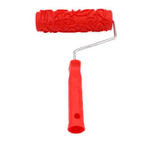 Max 7 inch Embossing Paint Roller Painting Brush With Handle Wall Decor #15