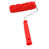 Max 7 inch Embossing Paint Roller Painting Brush With Handle Wall Decor #15