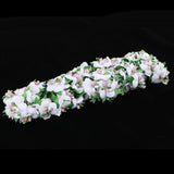 Artificial 72-Head Peach Blossom Silk Flower Bouquet Plant Home Decor White