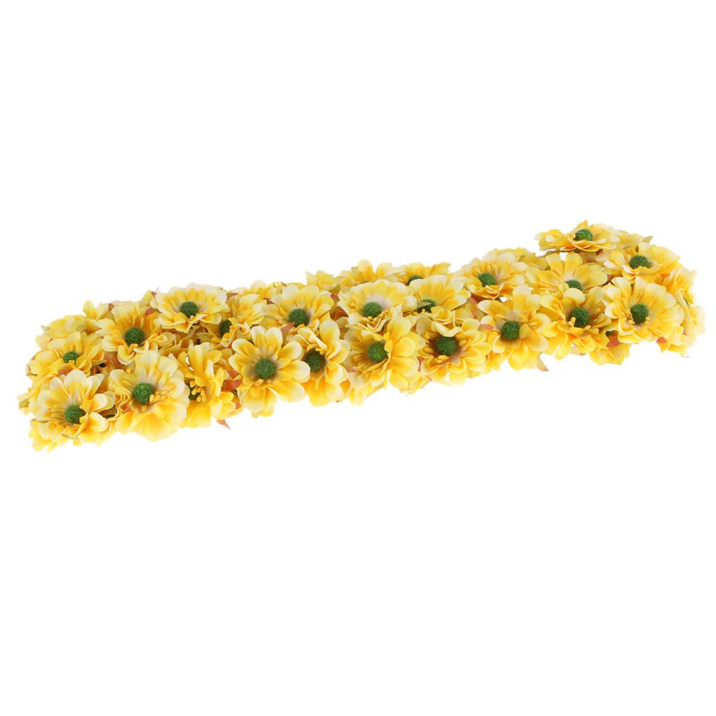 Artificial 60-Head Cherry Blossoms Silk Flower Bouquet Home Decor Yellow