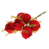 60pcs Artificial Camellia Flowers Branch Wedding Bouquets Decor Red