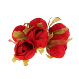 60pcs Artificial Camellia Flowers Branch Wedding Bouquets Decor Red