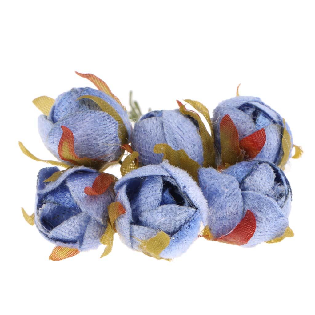 Max Maxb 60pcs Artificial Camellia Flowers Branch Wedding Bouquets Decor Dark Blue