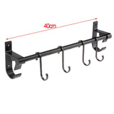 Maxbell Bath Towel Shelf Hanger Kitchen Rail Rack Pot Lid Storage 40cm, with 4 Hooks