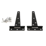 Maxbell 1 Pair Heavy Duty T Hinge Cabinet Shed Door Gate Tee Hinge Black 5inch