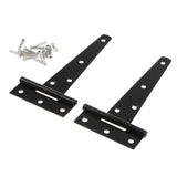 Maxbell 1 Pair Heavy Duty T Hinge Cabinet Shed Door Gate Tee Hinge Black 5inch