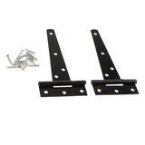 Maxbell 1 Pair Heavy Duty T Hinge Cabinet Shed Door Gate Tee Hinge Black 5inch