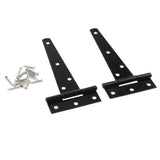 Maxbell 1 Pair Heavy Duty T Hinge Cabinet Shed Door Gate Tee Hinge Black 5inch