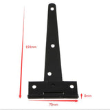 Maxbell 1 Pair Heavy Duty T Hinge Cabinet Shed Door Gate Tee Hinge Black 6inch