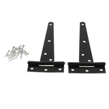 Maxbell 1 Pair Heavy Duty T Hinge Cabinet Shed Door Gate Tee Hinge Black 6inch