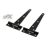 Maxbell 1 Pair Heavy Duty T Hinge Cabinet Shed Door Gate Tee Hinge Black 6inch