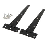 Maxbell 1 Pair Heavy Duty T Hinge Cabinet Shed Door Gate Tee Hinge Black 8inch