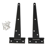 Maxbell 1 Pair Heavy Duty T Hinge Cabinet Shed Door Gate Tee Hinge Black 8inch