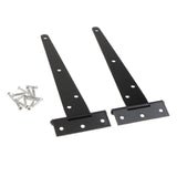 Maxbell 1 Pair Heavy Duty T Hinge Cabinet Shed Door Gate Tee Hinge Black 8inch