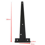 Maxbell 1 Pair Heavy Duty T Hinge Cabinet Shed Door Gate Tee Hinge Black 12inch
