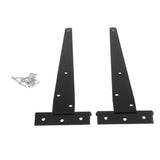 Maxbell 1 Pair Heavy Duty T Hinge Cabinet Shed Door Gate Tee Hinge Black 12inch