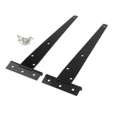 Maxbell 1 Pair Heavy Duty T Hinge Cabinet Shed Door Gate Tee Hinge Black 12inch