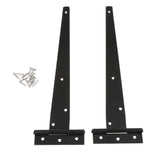 Maxbell 1 Pair Heavy Duty T Hinge Cabinet Shed Door Gate Tee Hinge Black 12inch