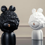 Maxbell Resin Figurine Statue Craftwork Cartoon Curly Girl Dolls Home Decor Black
