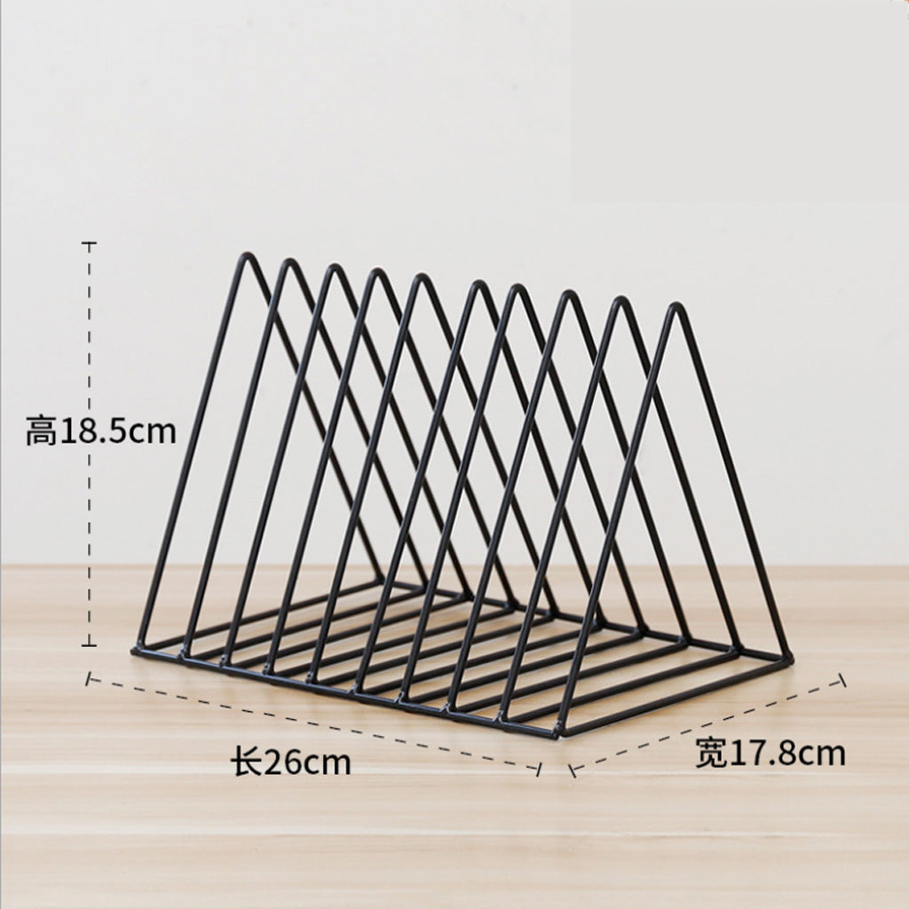 Metal Desk Book Holder Modern Minimalist Bookshelf for Home Office Black