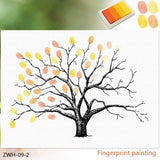 Max Wedding Thumbprint Tree Finger Painting Wedding Guest Book Yellow