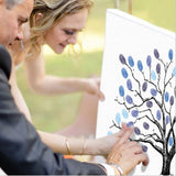 Max Wedding Thumbprint Tree Finger Painting Wedding Guest Book Purple